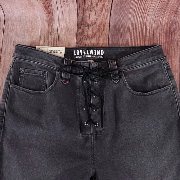 NWT Idyllwind Womens 12 Twelve South Wash Down High Risin Lace-Up Bootcut Jeans - Picture 5 of 15